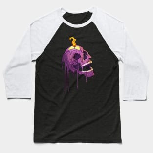 Devils Candle Melting Skull Baseball T-Shirt